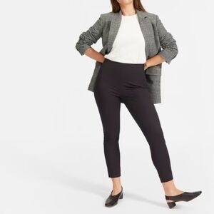 Everlane The Curvy Side-Zip Black Stretch Slim Career Pants Size 10 Short